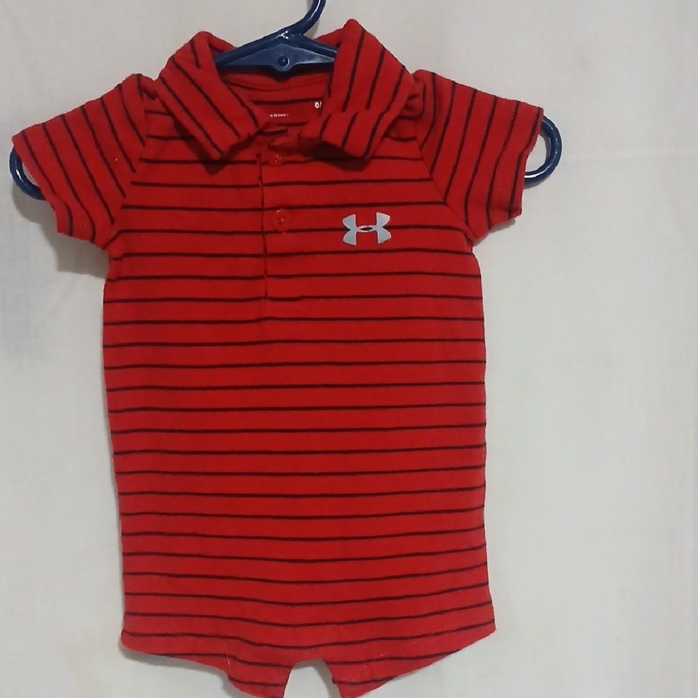2 Under Armour Infants Striped Polo Onesies